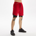 Athletic Wear Mens Execução de shorts bolso de bolso de bolso de poliéster seco rápido 2 em 1 ginásio shorts de ginástica